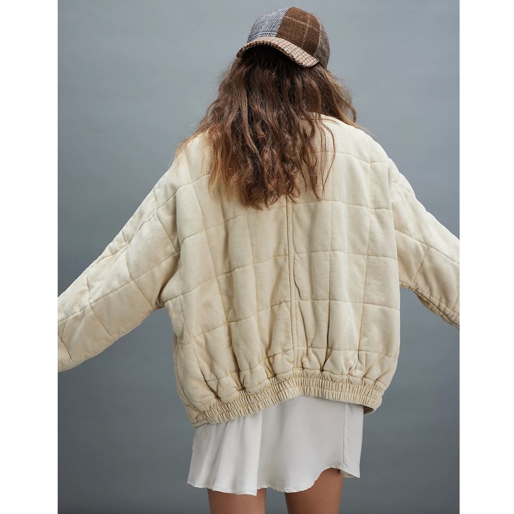 Free People Cream Quilted Puffer Jacket - Picture 2 of 15